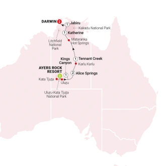 tourhub | AAT Kings | Outback Safari | Tour Map