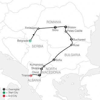 tourhub | Globus | Highlights of the Balkans | Tour Map