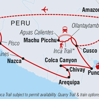 tourhub | Intrepid Travel | Peru Encompassed | Tour Map