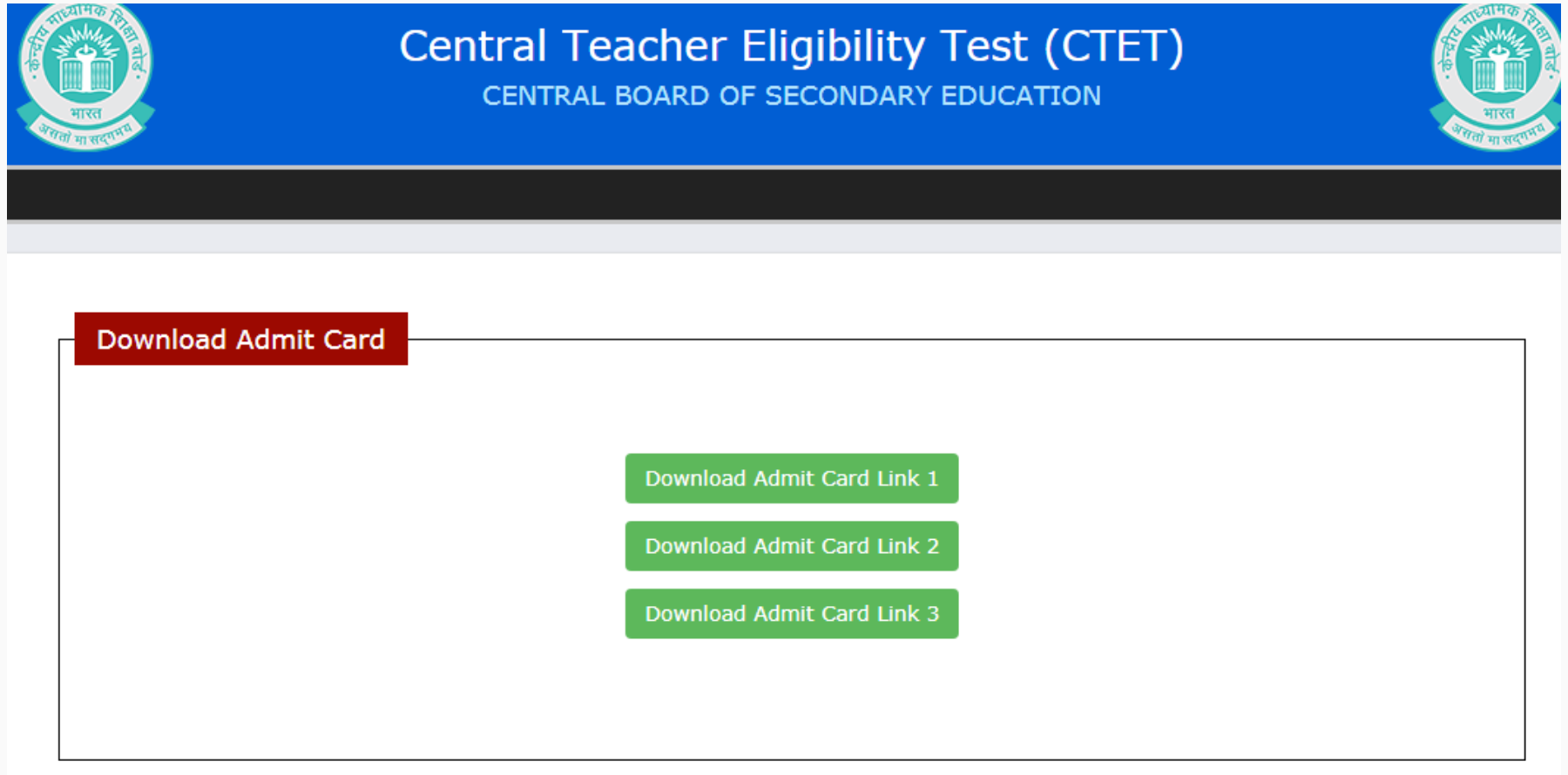 Select the link "Download Admit Card Link
