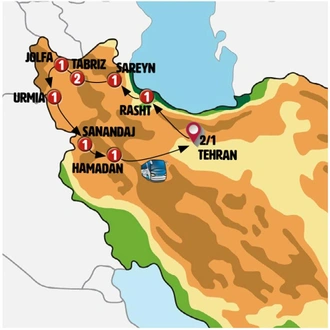 tourhub | Europamundo | Jewels of Western Iran | Tour Map