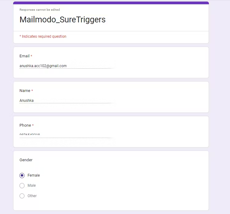 Trigger campaign in Mailmodo through SureTriggers