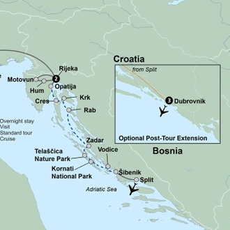 tourhub | Collette | Venice and Croatian Islands Cruise  | Tour Map