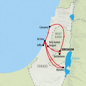 tourhub | On The Go Tours | Israel Explorer - 6 days | Tour Map