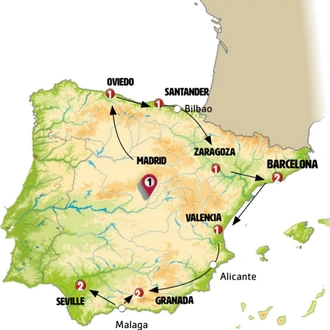 tourhub | Europamundo | Spain From North to South | Tour Map