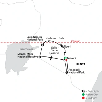 tourhub | Cosmos | On Safari in Kenya with Nairobi | Tour Map