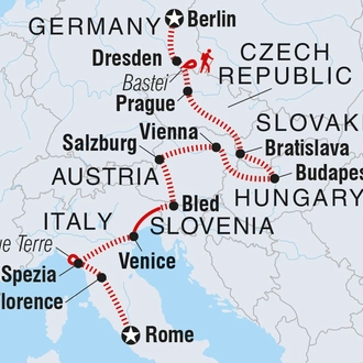 tourhub | Intrepid Travel | Berlin to Rome | Tour Map