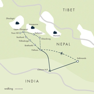 tourhub | Exodus Adventure Travels | Into Nepal: Walks & Wildlife | Tour Map