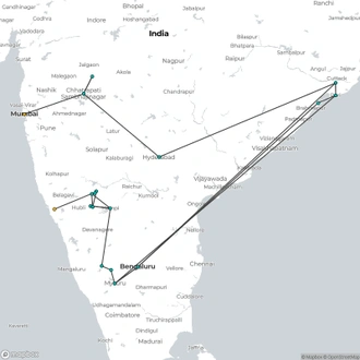 tourhub | Agora Voyages | Majestic Monuments & Coastal Charms: A Pan-Indian Sojourn | Tour Map