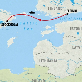 tourhub | On The Go Tours | New Year on the Baltic Sea from Helsinki - 4 days | Tour Map