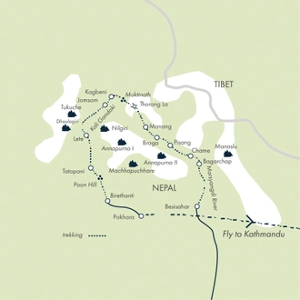 tourhub | Exodus Adventure Travels | Annapurna Circuit | Tour Map