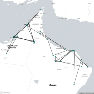 tourhub | Today Voyages | UAE & OMAN Escorted Tours: From Modernism to Traditions | Tour Map