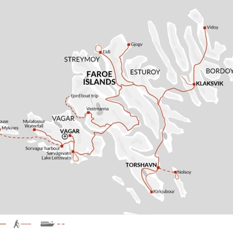 tourhub | Explore! | Walking in the Faroe Islands | Tour Map