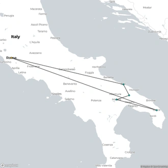 tourhub | Omega Tours | Rome & Puglia Discovery | Tour Map