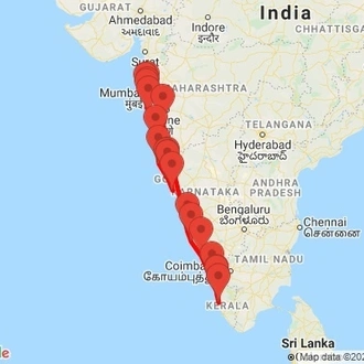 tourhub | Agora Voyages | Western Coast of India | Tour Map