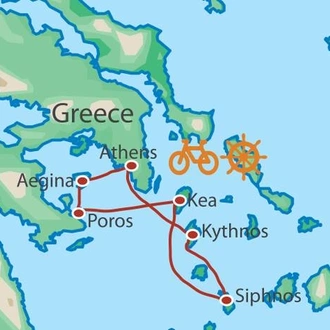 tourhub | UTracks | Greek Islands Bike & Boat | Tour Map