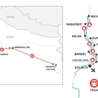 tourhub | Wendy Wu | India & the Sacred Ganges  | Tour Map