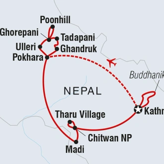 tourhub | Intrepid Travel | Nepal: Women's Expedition | Tour Map