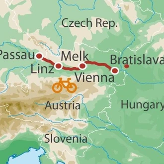 tourhub | UTracks | Passau to Vienna by Bike | Tour Map