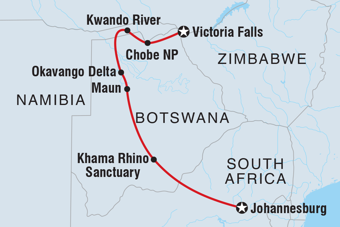 tourhub | Intrepid Travel | Essential Botswana | Tour Map