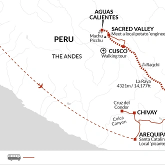 tourhub | Explore! | Upgraded - Discover Peru | Tour Map