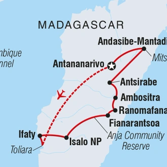 tourhub | Intrepid Travel | Madagascar Adventure | Tour Map