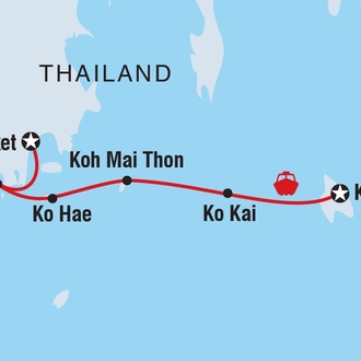 tourhub | Intrepid Travel | Sail Ko Phi Phi to Phuket | Tour Map