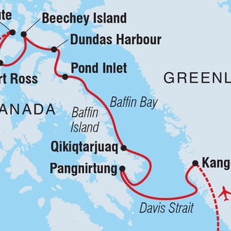 tourhub | Intrepid Travel | Northwest Passage: The Legendary Arctic Sea Route | Tour Map