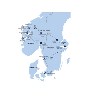 tourhub | Insight Vacations | Spectacular Scandinavia & its Fjords - Classic Group | Tour Map