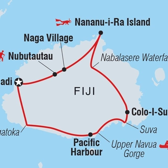 tourhub | Intrepid Travel | Fiji: Hike, Raft & Snorkel | Tour Map