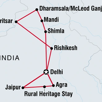 tourhub | Intrepid Travel | Best of India | Tour Map