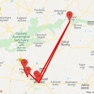tourhub | Agora Voyages | Aurangabad, Ajanta and Ellora Caves Tour | Tour Map