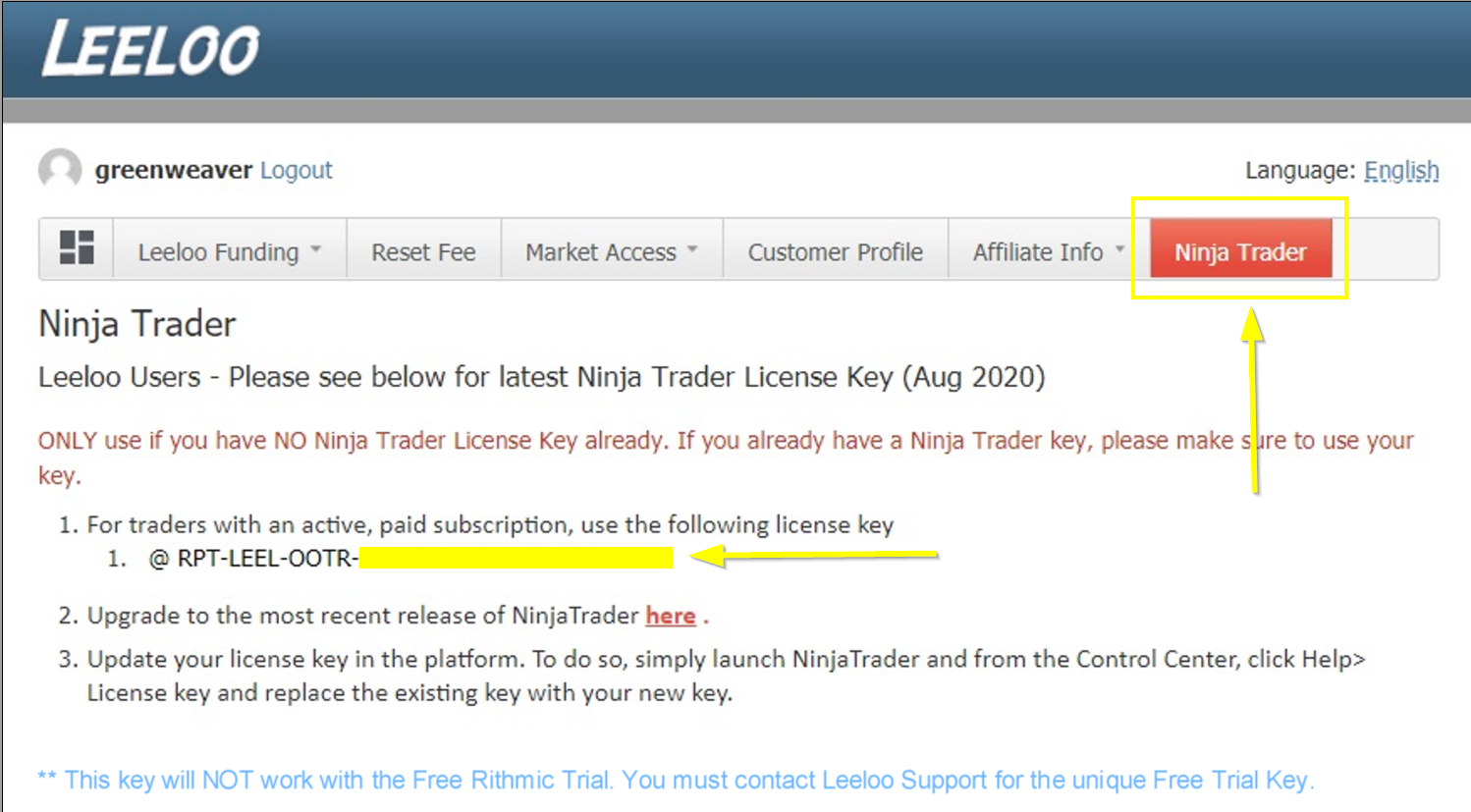 2. Ninjatrader 8 Connection Guide - Leeloo Support Portal