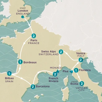 tourhub | Topdeck | Get Social: Central & Southern Europe Highlights 2025 | Tour Map