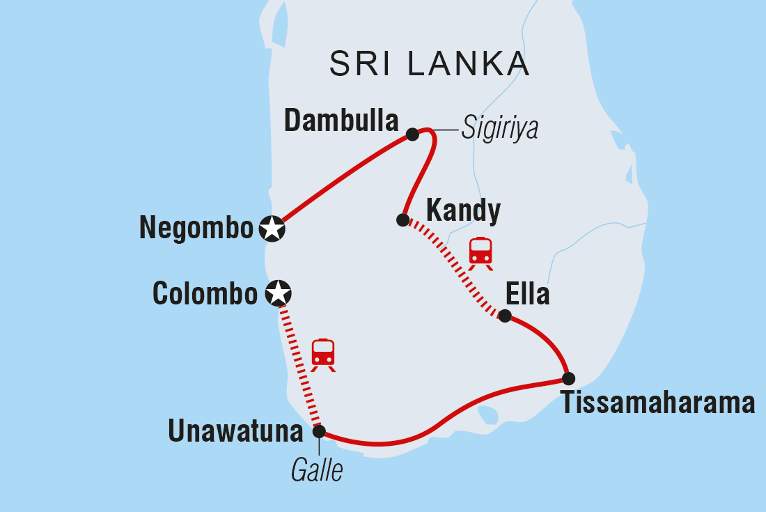 tourhub | Intrepid Travel | Essential Sri Lanka | Tour Map