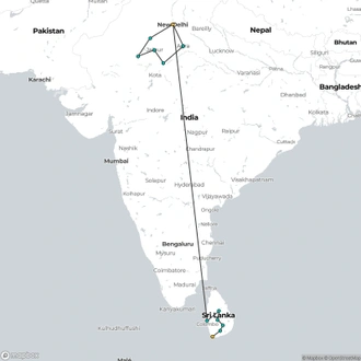 tourhub | TruTravels | India & Sri Lanka Uncovered | Tour Map