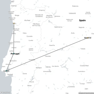 tourhub | Today Voyages | Lisbon, Oporto and Fatima | Tour Map