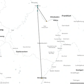 tourhub | CroisiEurope Cruises | The Rhine in flames, an incredible spectacle on the water (port-to-port cruise) | Tour Map