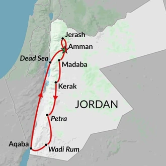 tourhub | Encounters Travel | Jordan Family Adventure tour | Tour Map