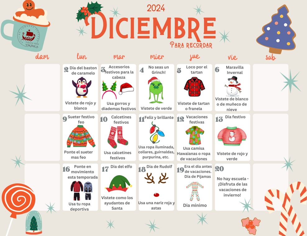 December Dress Up Days- Spanish