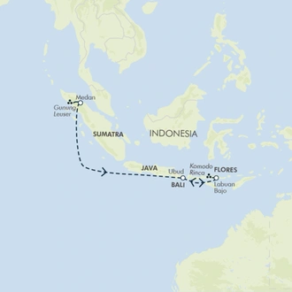 tourhub | Exodus Adventure Travels | Primates & Dragons of Indonesia | Tour Map