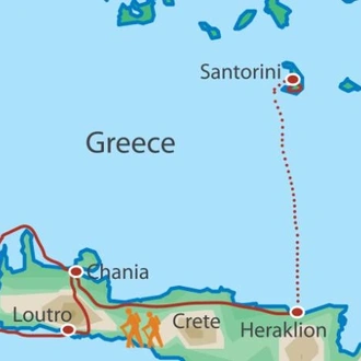 tourhub | UTracks | Santorini and Crete Walk | Tour Map