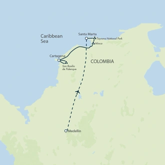 tourhub | Exodus Adventure Travels | Best of Colombia | Tour Map