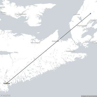 tourhub | Omega Tours | Discover Nova Scotia: Urban Delights & Countryside Wonders | Tour Map