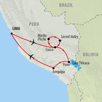 tourhub | On The Go Tours | Luxury Peru & Andean Explorer - 12 days | Tour Map