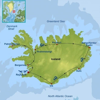 tourhub | Indus Travels | Grand Tour Of Iceland | Tour Map