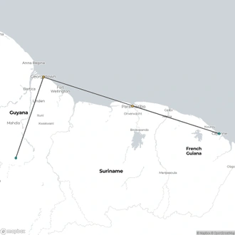 tourhub | Crooked Compass | Lost World of Three Guyana & s | Tour Map