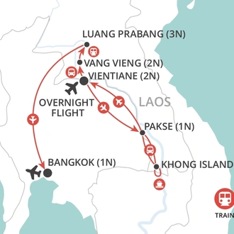 tourhub | Wendy Wu | Laos: Top to Toe | Tour Map