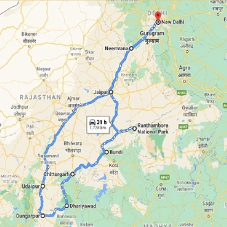 tourhub | Panda Experiences | Rajasthan with Ranthambore | Tour Map