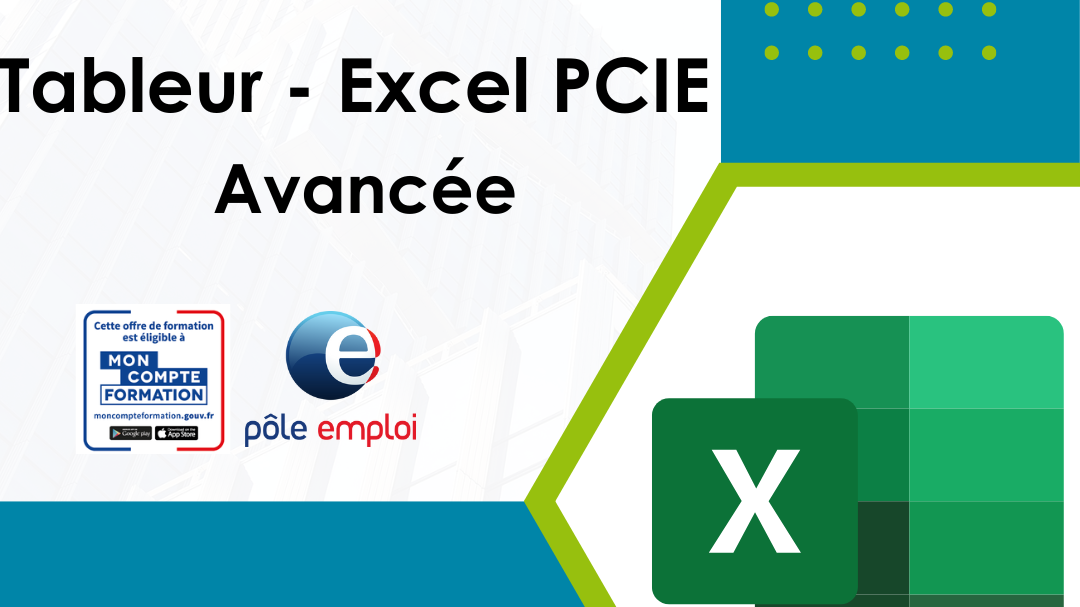 Représentation de la formation : Tableur - Excel PCIE - Avancé